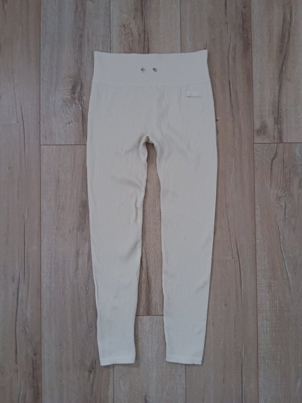 Sommer Ray Women Ribbed Leggings Beige High Waist Athletic Yoga Pants Size M